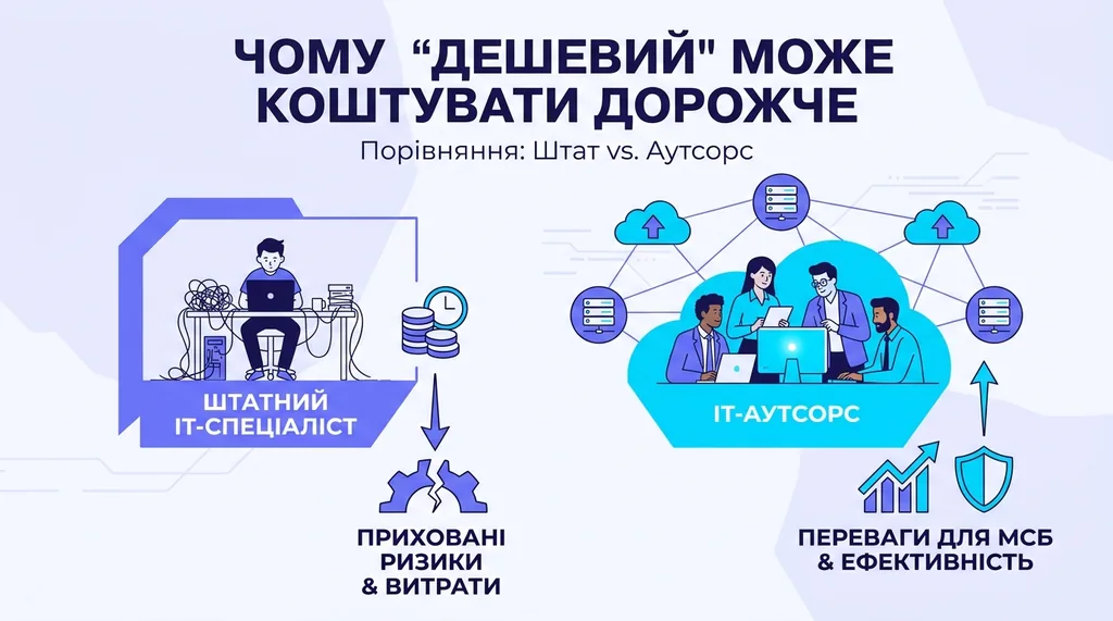 Чому 'дешевий штатний ІТ-спеціаліст' може коштувати дорожче за аутсорс